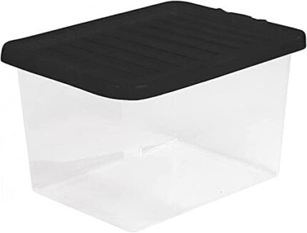 Wham Plastic Storage Box Polypropylene 30 Litres - Black for Homes, Hotels, and Restaurants