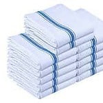 12pcs Set of White and Blue Stripe Kitchen Towel for Homes, Hotels, and Restaurants
