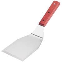6 by 4 Stainless Steel Turner and Grill Scraper with Wooden Handle for Homes, Hotels, and Restaurants