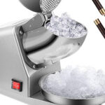 Electric Ice Shaver Dual Blades Snow Cone Maker Machine with Ice Pick for Homes, Hotels, and Restaurants