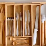 Expandable Wooden Cutlery and Utensil Drawer Rack for Homes, Hotels, and Restaurants