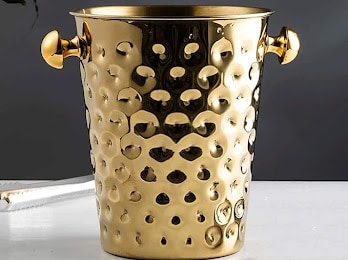 Gold Hammer Ice Bucket for Champagne, Beer, and Wine for Hotels and Restaurants