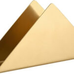 Gold Triangle Stainless Steel Serviette Holder for Hotels and Restaurants