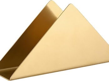Gold Triangle Stainless Steel Serviette Holder for Hotels and Restaurants