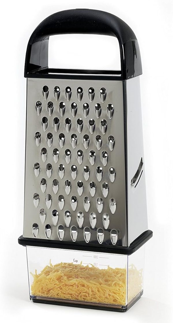 Stainless Steel 4-Sided Box Grater and Shredder