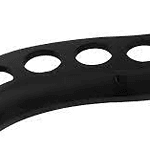 6pcs Bamboo Shot Glass Set Holder Black Curved Design for Homes, Bars, Hotels, and Restaurants