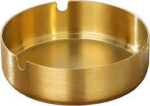 Gold Round Stainless Steel Ashtray for Homes, Hotels, and Restaurants