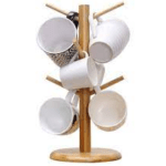 Bamboo Mug Holder Tree with 8 Hooks for Homes, Hotels, and Restaurants