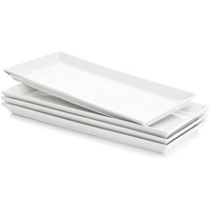 Porcelain White Rectangular Platter 6pcs for Homes, Hotels, and Restaurants