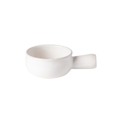White Porcelain Onion Soup Bowl with Handle 8 inches for Homes, Hotels, and Restaurants