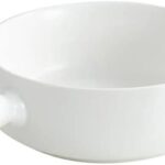 White Porcelain Soup Bowl with Handle 550ml for Homes, Hotels, and Restaurants