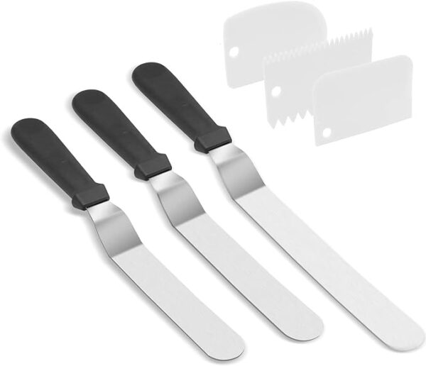 3Pcs Angled Cake Icing Decorating Spatula for Homes, Hotels, and Restaurants