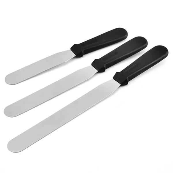 3Pcs Set Straight Cake Icing Decorating Spatula for Homes, Hotels, and Restaurants