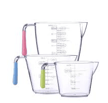 Colourworks 3pcs Acrylic Measuring Jug Set - 200ml, 400ml, and 900ml for Homes, Hotels and Restaurants
