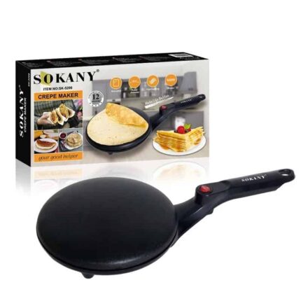 Sokany Electric Crepe Maker - Black, SK-5208 for Homes, Hotels and Restaurants