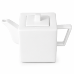 Square White Porcelain Teapot – Elegant Global Tea Serving for Homes & Cafés