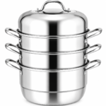 3 Tier Stainless Steel Steamer Pot – Durable Stackable Steaming for Healthy Everyday Cooking
