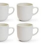 Petite Porcelain Mug for Coffee or Tea - 4pcs for Homes, Hotels, and Restaurants