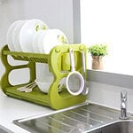 2-tier ABS Plastic Dish Rack for Homes, Hotels, and Restaurants