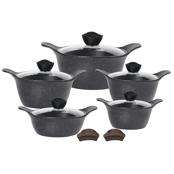 HK 12pcs Granite Die Cast Cookware Set