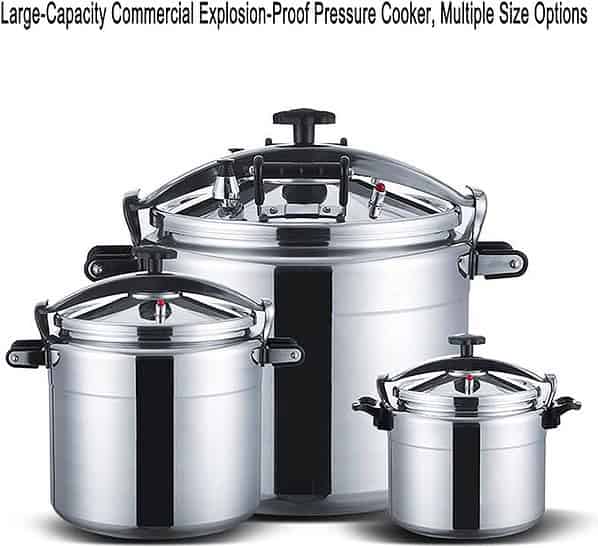 Large-capacity Heavy Gauge Aluminum Pressure Cooker for Large Pressure Cooking for Homes, Hotels, and Restaurants