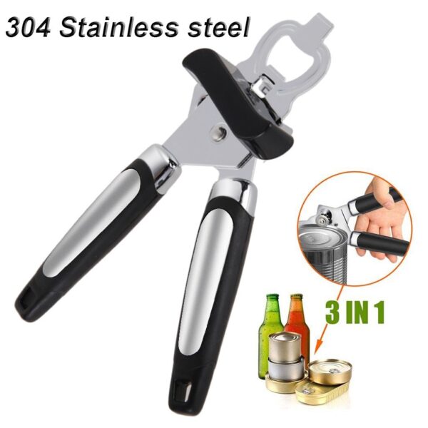 Manual Stainless Steel Can and Bottle Opener for Homes, Hotels, and Restaurants