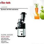 Rite Tek Masticating Slow Juicer for Homes, Hotels, and Restaurants