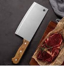 Stainless Steel Heavy Duty Cleaver with Wooden Handle