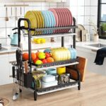 Stainless Steel 3-tier Dish Drainer for Homes, Hotels, and Restaurants