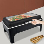 Sunnex Roll Top Chafing Dish -Stainless steel, Black, Rectangular