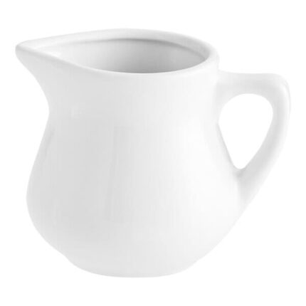 White Petite Porcelain Creamer, Milk Jug for Homes, Hotels, and Restaurants