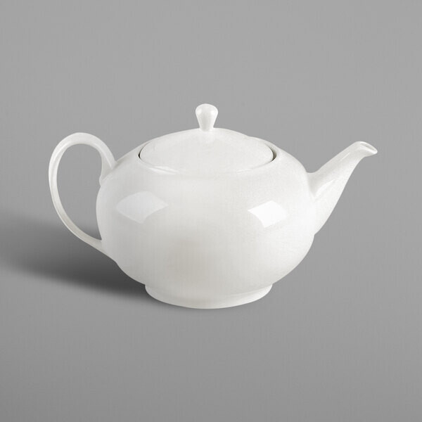 White Porcelain Teapot and Lid for Homes, Hotels, and Restaurants
