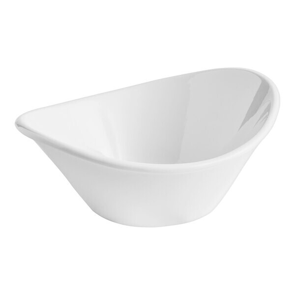 Bright-White Oval Porcelain Coupe Bowl for Homes, Hotels, and Restaurants
