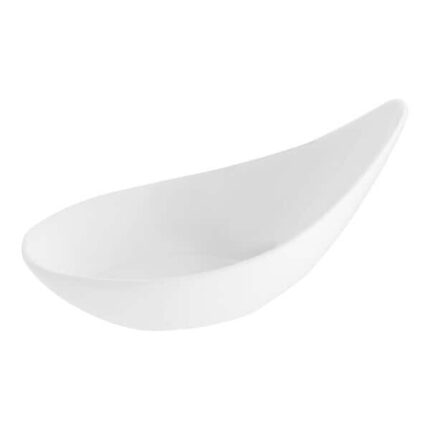 6-Piece Bright White Porcelain Slanted Appetizer Plates – Modern & Stylish for Every Occasion