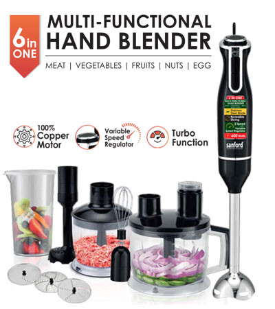 Sanford Multi-functional Hand Blender 6-in-1 Sf6852Mhb for Homes, Hotels, and Restaurants