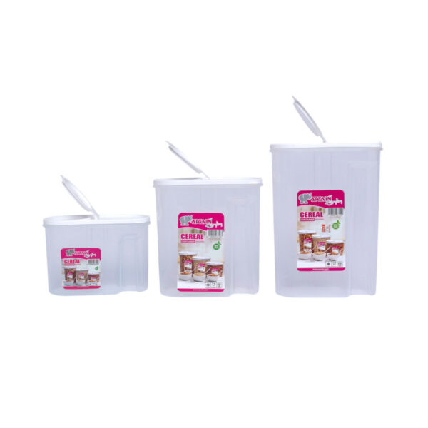 Sacvin Cereal Container - 3 sets, 2000ml, 3000ml and 4000ml for Homes, Hotels, and Restaurants