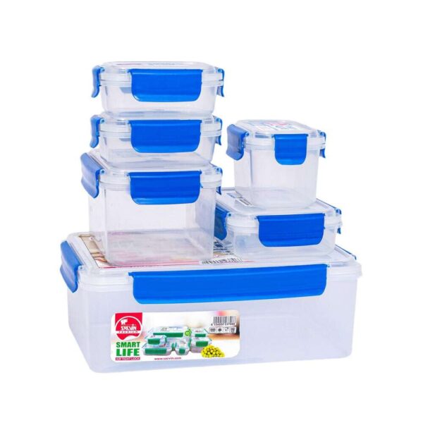 Sacvin 6-in-1 Food Storage Container for Refridgerator for Homes, Hotels, and Restaurants