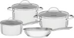 Tramontina Una 3Ply Cookwareset - Stainless Steel 4pcs Cookwareset for Homes, Hotels, and Restaurants