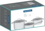 Tramontina Una 3Ply Cookwareset - Stainless Steel 4pcs Cookwareset for Homes, Hotels, and Restaurants