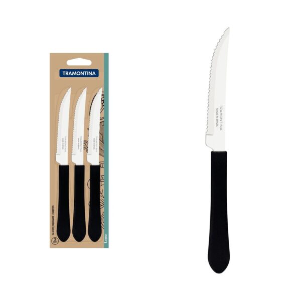 Tramontina Steak Knife Set - 3Pcs for Homes, Hotels, and Restaurants