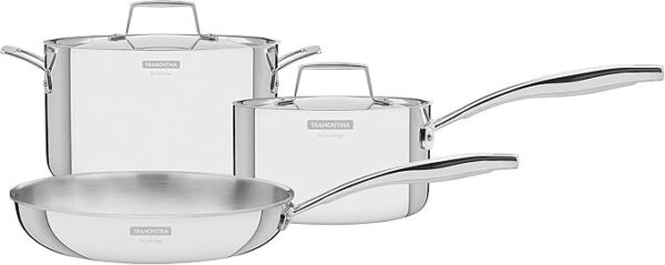 Tramontina Grano Cookware Set - Casserole, Saucepan, and Frypan - 3Pcs for Homes, Hotels, and Restaurants