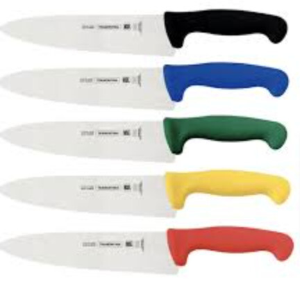 Tramontina 10-Inch Professional Knife - Black, Blue, White, Green, Yellow, and Red for Homes, Hotels, and Restaurants