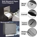 Wall Mounted Paper Towel Dispenser, Stainless Steel for Homes, Hotels, and Restaurants