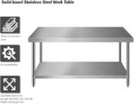 Stainless Steel Work Table 5 feet, 4 feet for Homes, Hotels, and Restaurants