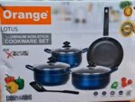 Orange 7pcs quality nonstick cookware set