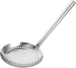 stainless steel slotted straining spoon