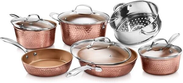 Gotham-Steel-Diamond-Hammered-Design-10pcs-Cookware-set