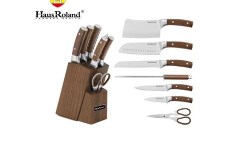 Haus Roland quality 8 piece knife with wooden block