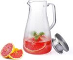 Acrylic water and juice pitcher with stainless steel lid