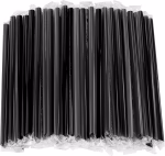 11mm Individually Wrapped Black Smoothie Straw – The Perfect Blend of Style and Convenience